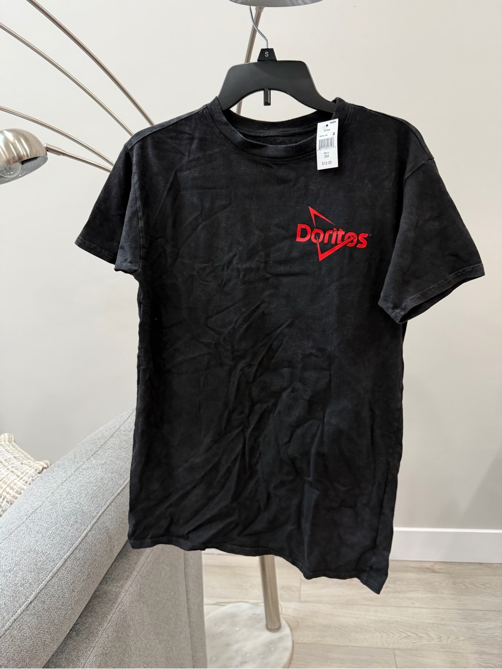 Black Short-Sleeve Logo Tee for Men